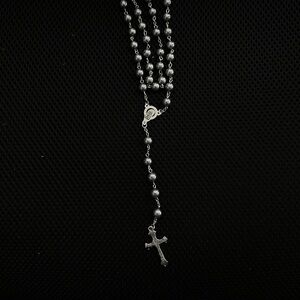 Silver Rosary Necklace